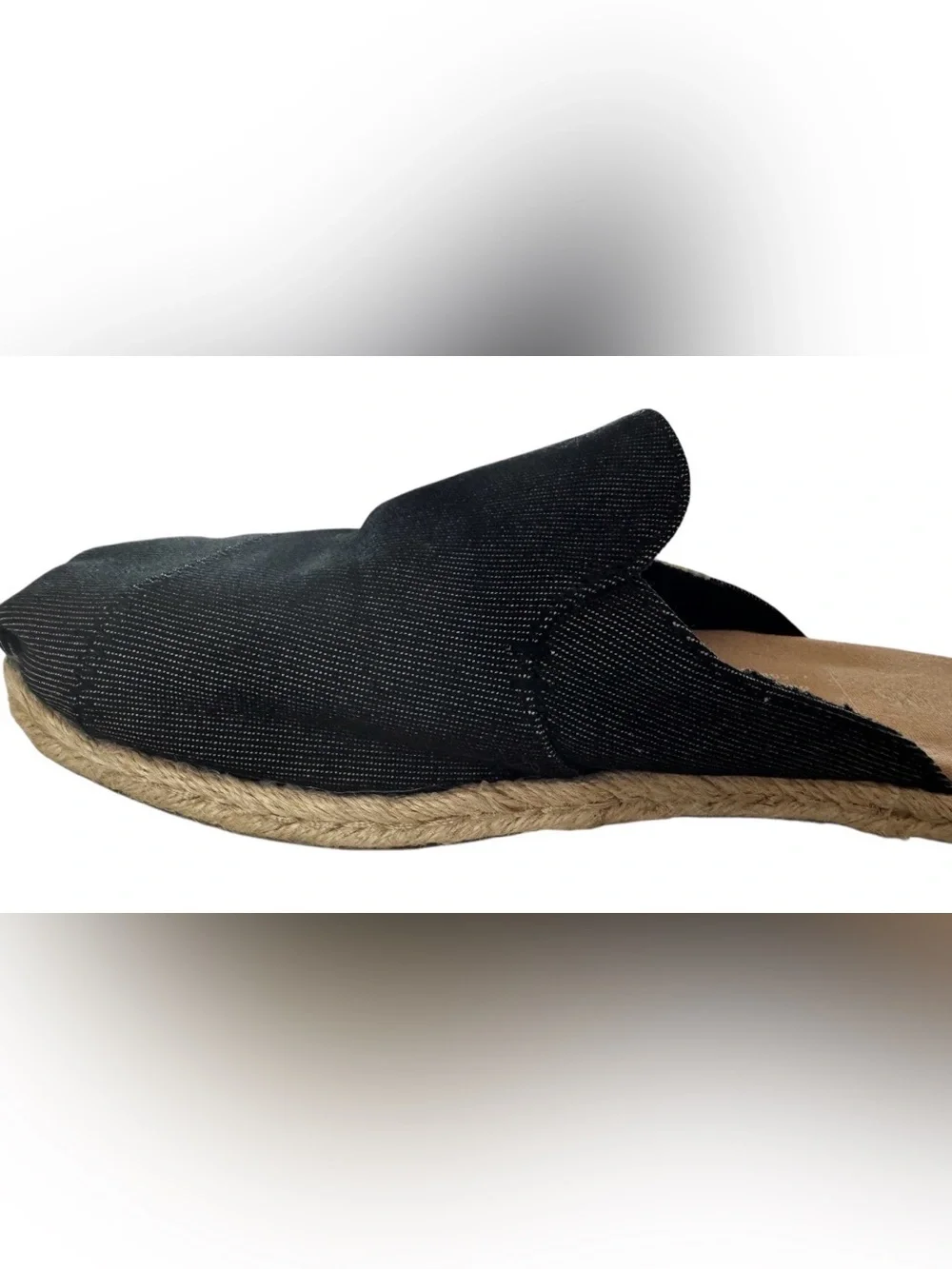 EUC TOMS size 6W Nova Slip-On Espadrille comfy denim mule multiple seasons